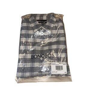 NWT Bonobos Brushed Button Down Hollow Tree Heather Grey Plain Mens Medium
